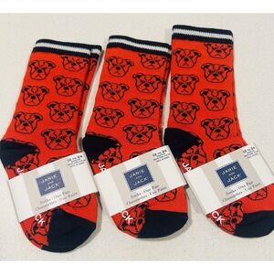 Janie and Jack Toddler Boys Size 12 - 24 Month Dog Print Ankle Crew Socks in Red